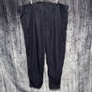 Caslon 100% Linen Draw String Grey Pants Women Size 14W